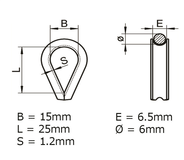 INDUSTRIAL Cosse Coeur M6 Protege Cable Acier Galvanisé Diamètre Cable  Acier 6mm Pack 20 Fixation Solide et Durable pour Application Marine,  Industrielle, Serre Cable, entre autres.